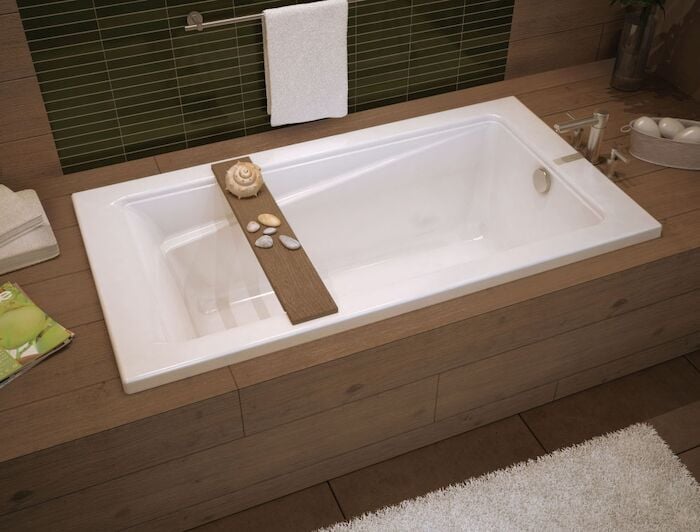 106181-000-001 Exhibit 71.875 in X 36 in Drop-In Bathtub With End Dra in White 