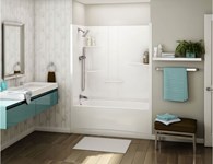 107001-L-000-001 Maax Allia 60 in X 32 in X 79 in 1-Piece Tub Shower With Left Dra in White ,