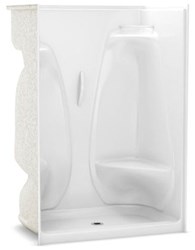 141051-R-000-007 Maax Acsh/Rs/Ls/Ns-48 48 in X 33.25 in X 75 in 1-Piece Shower With Right Seat Center Dra in Biscuit ,141051-R-000-007,ACSH-48,141051R000007,ACSH48