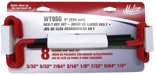 WT9SG Malco 9 Alloy Steel T Key ,MALWKWT9S,MALWT9S,MKWT9S,68604650809,WT9S,WT9SG,37598056