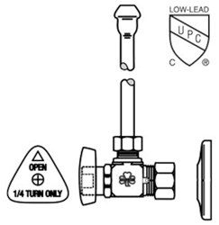 LFBV2165CC McGuire 1/2 in X 3/8 in Chrome Plated Sink Supply Kit ,