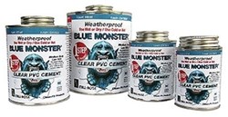 76037 Blue Monster 1 Quart Clear PVC Cement ,