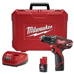 2407-22 Milwaukee M12 Cordless 3/8 in 12 Volts Drill Kit ,240722,2407-22
