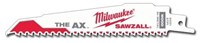 The Ax 6 Sawzall Saw Blade 5 TPI 48-00-5021 Milwaukee (Pack of 5) CAT532B,48005021,045242082988,48005021,MSB,SAWZALL,SZB,045242082985