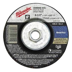 Milwaukee Tool 49-94-4585 4-1/2 in. x 1/4 in. x 5/8 to 11 in. Grinding Wheel (Type 27) ,49944585