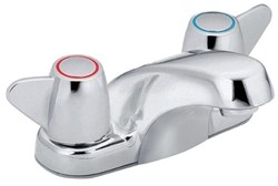 CA40213 Moen Cornerstone Polished Chrome ADA Lead Free 4 in Centerset 3 Hole 2 Handle Bathroom Sink Faucet 1.2 gpm ,