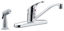 CA47513 Moen Flagstone ADA White Spray Polished Chrome Lead Free 8 in Centerset 4 Hole 1 Handle Kitchen Faucet Side Spray ,