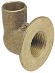 1/2 in (5/8 in OD) LF Cast Bronze 90 Flange Sink Elbow Copper X Female Threaded Domestic ,708-LF,CSLD