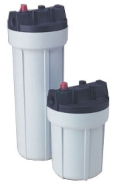 PENTAIR RESIDENTIAL FILTRATION - 152005 (W38-PRA) Standard 10 in Slim Line  Opaque Housing w/ Pressure Relief Button & Mounting Bracket