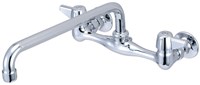 0047-UA3 Central Brass ADA Polished Chrome Lead Free 7-7/8 to 8-1/8 in Centerset 2 Hole 2 Handle Kitchen Faucet ,