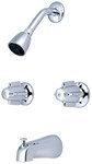 0997 Central Brass Polished Chrome 2 Handle Tub & Shower Faucet CAT152,LNG,997,CEN997,15100407,32,997,15202880,763439021120,30763439021121