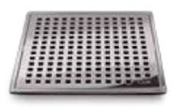 88.100.01 QM 4 X 4 Satin Stainless Steel Grate/ABS Base Shower Drain ,