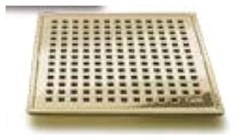 88.100.09 QM 4 X 4 Gold Stainless Steel Grate/ABS Base Shower Drain ,