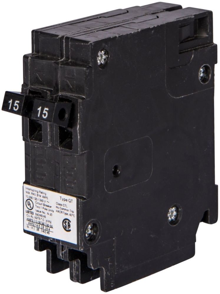 Siemens - Siemens 15/15 Amps 120 Volts 1 Pole QT Plug-In Circuit Breaker