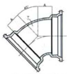 SSB 8 C153 DI MJ X MJ 45 Elbow Mechanical Joint L/Acc ,68300330,DMB845,CMJB4508,IMJ458,68300331,100270,MJ458,TYL100270,D458,FDIMJ4508,FDI