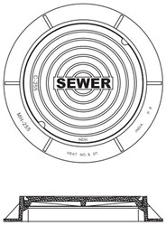 MH255 Sigma 24 in Sewer Ring &amp; Cover ,VM17,MH25024