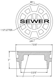 VB2600S Sigma 5-1/4 Cast Iron Sewer Cover ,VB2600S,CASVBALS514,CAS