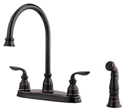 Avalon 2-Handle Kitchen Faucet with Side Spray in Tuscan Bronze ,