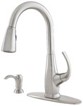Selia 1-Handle Pull-Down Kitchen Faucet with Soap Dispenser in Stainless Steel ,PPSF,F-529-7SLS,F5297SLS