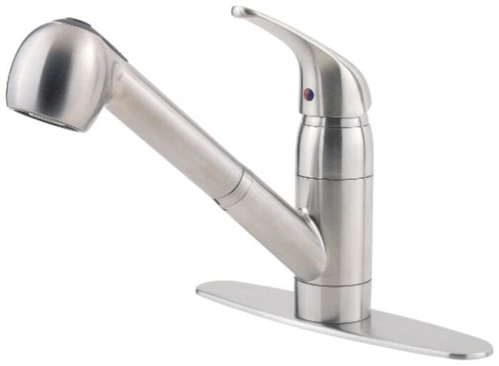 Pfirst Series 1-Handle Pull-Out Kitchen Faucet in Stainless Steel 1 OR 3 HOLE