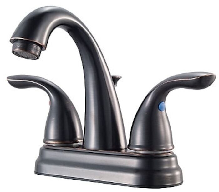 Pfirst Series 2-Handle 4" Centerset Bathroom Faucet in Tuscan Bronze 3 HOLE