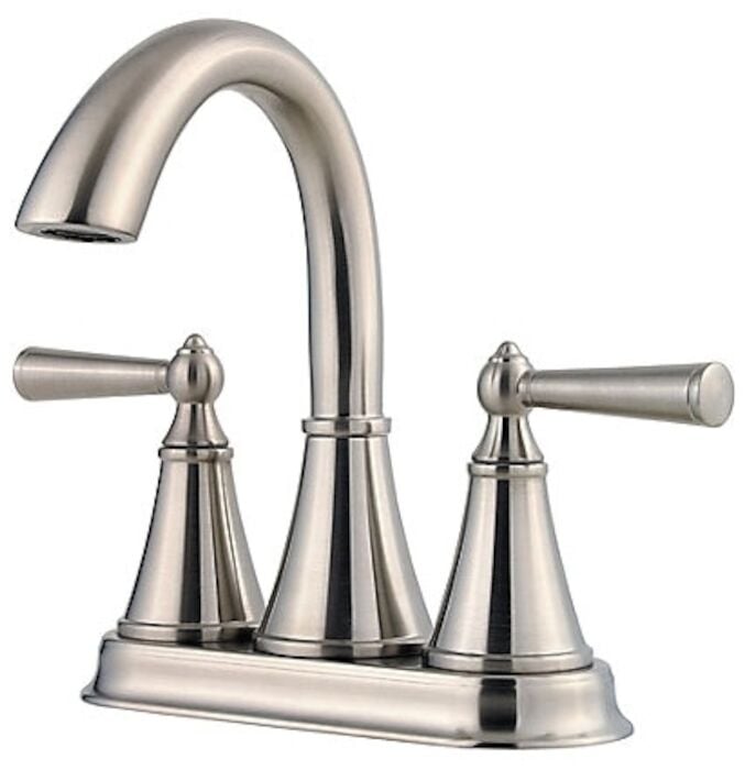 Saxton 2-Handle 4" Centerset Bathroom Faucet in Brushed Nickel 3 HOLE