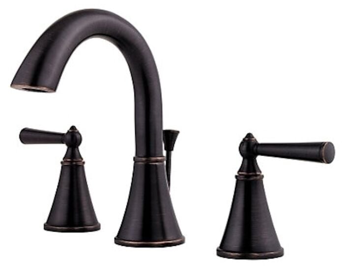 Saxton 2-Handle 8" Widespread Bathroom Faucet in Tuscan Bronze 3 HOLE