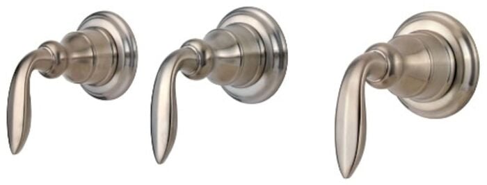 Avalon 3-Handle Tub & Shower Faucet with Metal Lever Handles in Brushed Nickel TRIM