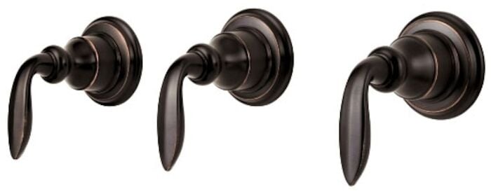 Avalon 3-Handle Tub & Shower Trim Only with Metal Lever Handles in Tuscan Bronze TRIM