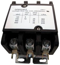 DP602403 3 Pole 60 Amps Full Load/75 Amps Locked Rotor 240 Volts Contactor ,DP602403,DP602403,DP602403,DP602403