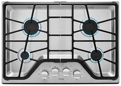 30" 4 BURNERS STAINLESS STEEL TOP FRONT CONTROLS 15K BTU POWER BURNER 1-12K BTU 1-9K BTU 1-5K BTU SIMMER BURNER CAST-IRON GRATES STAINLESS LOOK KNOBS 10 YR WARRANTY ,MGC7430DS