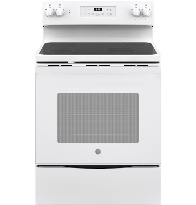 White on White 30 Fs Self Clean Ranges Radiant 5.3 Cu Ft 8 Power Boil 2-6 