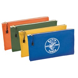 Klein Tools 5140 Zipper Bags, Canvas Tool Pouches Olive/Orange/Blue/Yellow, 4-Pack 92644553677 ,