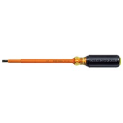 Klein Tools 605-7-INS Insulated 1/4-In Cabinet Tip Screwdriver, 7-In 92644853302 ,605-7-INS,092644853302,6057INS
