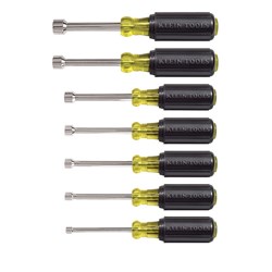 Klein Tools 631 Nut Driver Set, 3-In Shafts, Cushion-Grip, 7-Piece 92644650154 ,631,CN631,ND631,631,65015,KNDS,52602349
