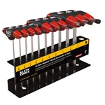 Klein Tools JTH410E Hex Key Set, SAE T-Handle, 4-In, with Stand, 10-Piece 92644337598 ,