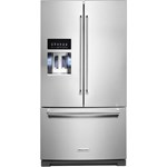 26.8 cu. ft. 36-Inch Width Standard Depth French Door Refrigerator with Platinum Interior, Faux Wood platter pocker, Exterior Ice and Water and PrintShield&#226;„&#162; finish ,
