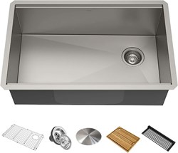 KWU110-30 Kraus Kore 30-Inch Workstation Undermount 16 Gauge Stainless Steel Kitchen Sink ,