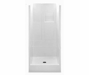 1363TRIO-WH Aquatic White AcrylX Alcove Center Everyday Remodeline Sectionals Shower ,