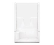 148344Pscl-Wh Aquatic White Acrylx Alcove Left Seat Center Drain Everyday Remodeline Sectionals Shower ,