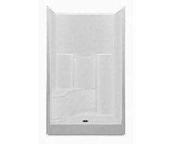 1483STSL-WH Aquatic White AcrylX Alcove Left Seat Center Drain Everyday Shower ,