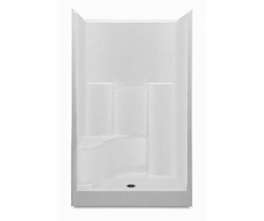 1483STSR-WH Aquatic White AcrylX Alcove Right Seat Center Drain Everyday Shower ,