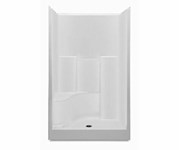 1483STSR-WH Aquatic White AcrylX Alcove Right Seat Center Drain Everyday Shower ,