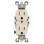 T5320-T Leviton Duplex Straight Blade 125 Volts Light Almond Thermoplastic Electrical Receptacle ,T5320T,07847738173