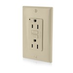 GFNT1-I Leviton Ground Fault/Duplex Flush Straight Blade 125 Volts Ivory Polycarbonate Electrical Receptacle ,GFNT1-I,GFNT1I