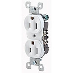12650-W Leviton Duplex Straight Blade 125 Volts White Thermoplastic Electrical Receptacle ,12650-W,07847785135
