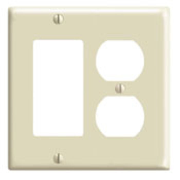 Leviton Manufacturing Co Inc Leviton Ivory 2 Gang 1 Duplex Receptacle 1 Decora Gfci Standard Wall Plate