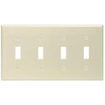 86012 Leviton Ivory 4 Gang 4-Toggle Switch Standard Wall Plate ,L86012,43930,SP4I