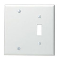 88006 White 2 Gang 1-Toggle Switch Standard Wall Plate ,