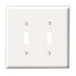 88009 Leviton White 2 Gang 2-Toggle Switch Standard Wall Plate ,L88009,15132,SP2W